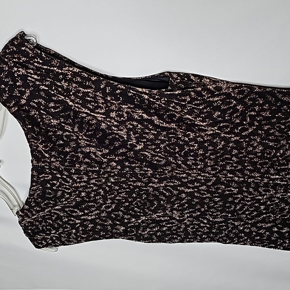 Vince Camuto metallic shimmer sheath black cheetah animal print w/ gold sz 8 - Picture 10 of 11